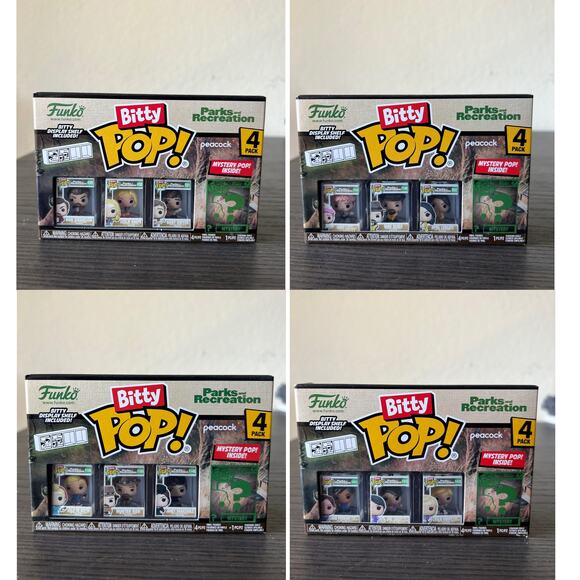 ALL 4 SEALED SETS Parks & Recreation Funko BITTY Pops w/ 4 Mystery Chases Rec - Picture 1 of 2